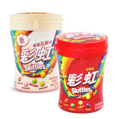 China China Natural Hot Selling Snacks Candy Toys Multicolor Mixed Fruit Flavor Skittles Stick Free Fruit Candies120g for sale