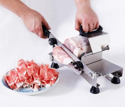 China Manual Steel Cutter 201stainless Meat Mutton Slicer Hotels Frozen Meat Slicer for sale