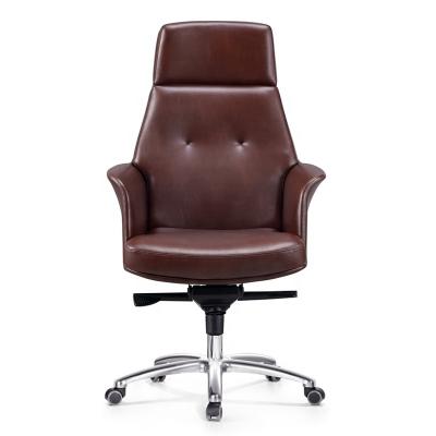 China (Size) adjustable multi-function meeting room office boss leather swivel chair arc type chair for sale