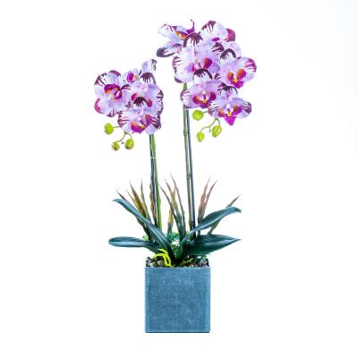 China Decoration Phalaenopsis with pots simulation flower decoration opens ornaments Phalaenopsis modern minimalist ornaments for sale