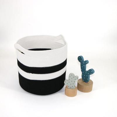 China Stylish Sustainable Cotton Rope Planter Baskets For Indoor Plants Storage Basket For Toys Towels for sale