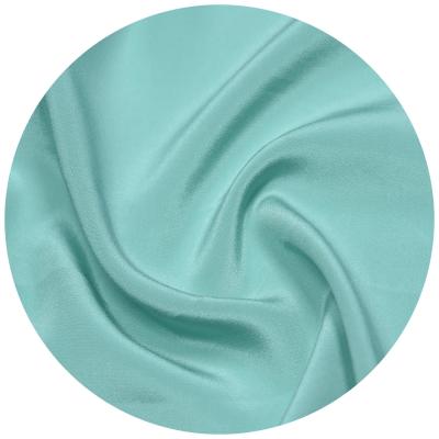 China Good Quality Sky Blue 18M/M Organic Crepe De Chine Silk For Dress For Women Dress for sale