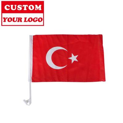 China Promotional Activities Polyester Car Accessories 100D Polyester Flag Sublimation Car Flags for sale