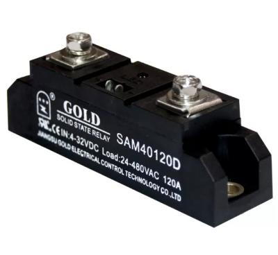 China Original Jiangsu Gute GOLD de un solo fase 120A de grado industrial de estado sólido de relé SAM40120D DC control de CA en venta