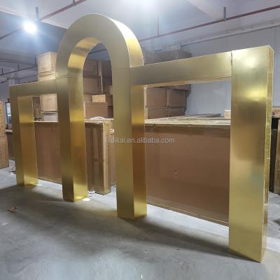 China Easy Assemble Hot Sale Recommend Gold Arch Backdrop Product For Wedding Party Event Supplier for sale