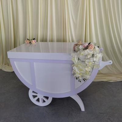 China High Quality White Acrylic Flower Display Table Candy Cart Acrylic Baby Shower For Wedding Event Decoration for sale