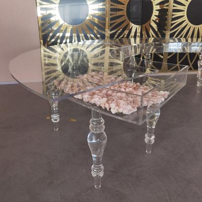 China Hot Selling Adjustable Transparent Furniture Acrylic Dining Table (Other) Ultra Modern Design For Wedding for sale