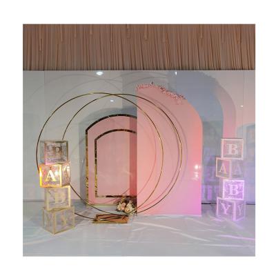 China Modern designs birthday background circle wedding backdrop hard backing for decorations for sale