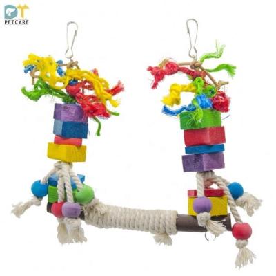 China Small and Medium Parrot Toy Bird Toy Stocked Colorful Sisal Rope Cotton Rope Swing for sale