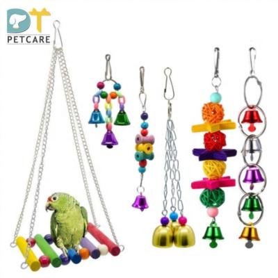 China 6 Piece Parrot Toy Viable Bird Toy With Small Bell for sale