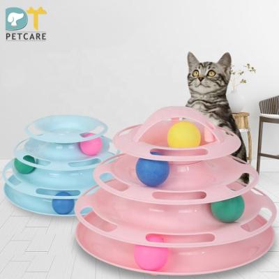 China Viable Four-Layer Three-Layer Pet Cat Interactive Turntable Toy With Free Sample for sale