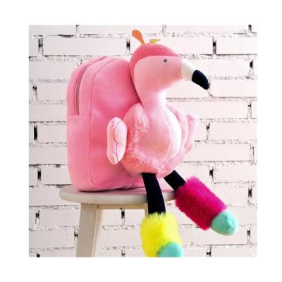 China The Other RTS Plush Flamingo Backpack Student Cute Animal Pet Schoolbag New In Running Cartoon Girl Backpack for sale