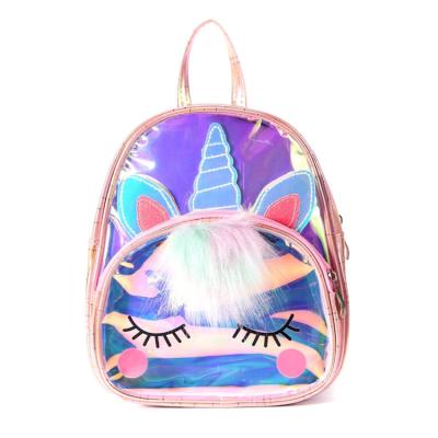 China Other Wholesale Unicorn Children Backpack Princess Dream Laser TPU Backpack Outdoor Transparent Small School Bag for sale