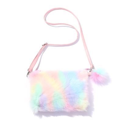 China New Style Soft Unicorn Cartoon Plush Shoulder Bag Kids Plush Coin Purse Little Girl Waman Luxury Messenger Bag for sale