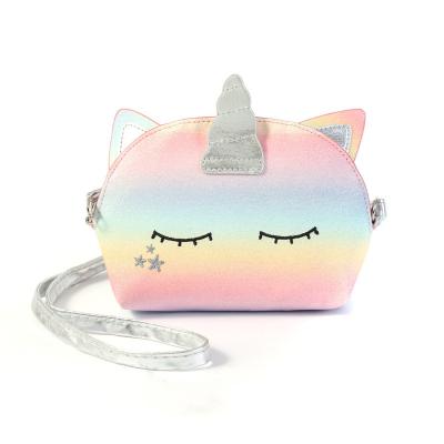 China New Soft Unicorn PU Waist Bag Coin Purse Cartoon Shoulder Messenger Bag Shinny Kids Girls Sudents Chest Bag Women Shoulder Ladies for sale