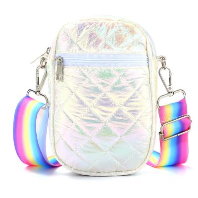 China Multifunctional Ladies Shoulder Bag Personalized Custom Logo Fashion Colorful Webbing Cute Pattern Messenger Phone Bag Sport Cartoon Coin Purse for sale