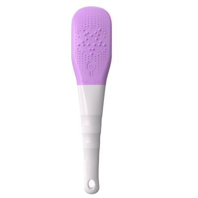 China Long Handle Body Massager Bath Brush Rechargeable Vibration Electric Silicone Shower Supplies for sale