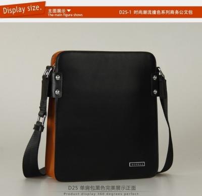 China drop shipping real leather color blocking male bags factory price for sale