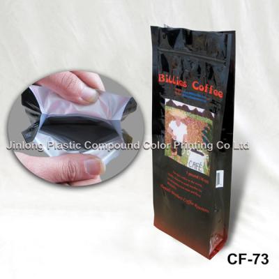 China Blocked Bottom Stand Up Zipper Pouch, Coffee Packaging Bags With Valve for sale