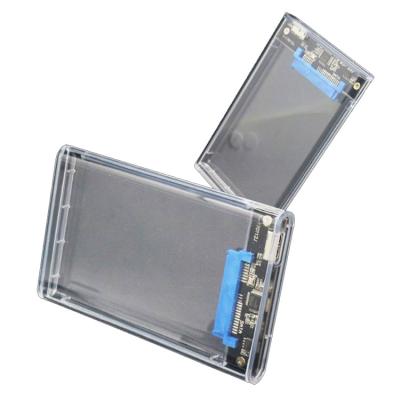 China Fully Transparent USB3.0 Plastic Hard Drive Case 2.5 Laptop HDD Protective Casing External Plastic Enclosure for sale