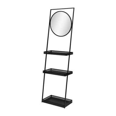 China Home Decoration Storage Wall Shelf Corner Rack With Mirror 3 Layers Storage Rack For Bathroom Bedroom for sale