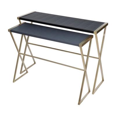 China Wholesale Modern Simple Modern Porch Side Entrance Living Room Table Metal Altar Gold Console Table Luxury Modern Corner for sale