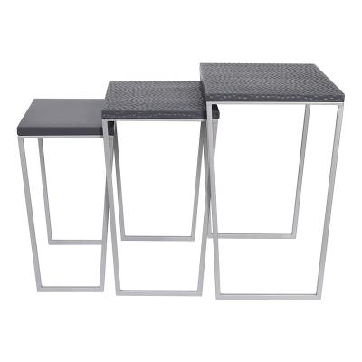 China Modern Nesting Table Set Of 3 , End Table For Living Room Modern Triangle Coffee Table for sale