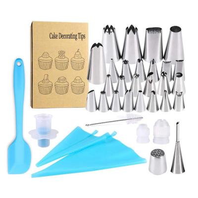 China 34 pieces viable decorating tips with spatula for sale