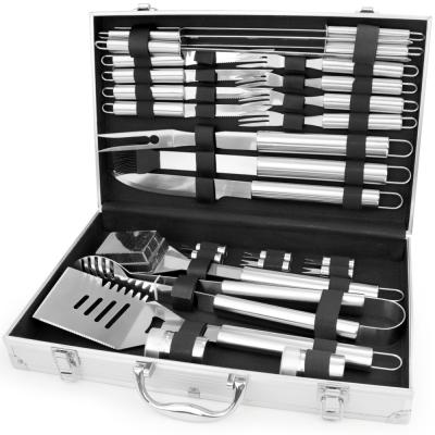 China Welded Stainless Steel 27Piece BBQ Kit Set With Aluminum Case for sale