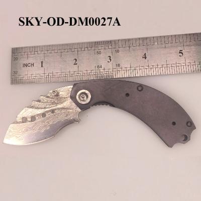 China Camping Knife Custom Damascus Folding Knife Handmade Steel Blank for sale