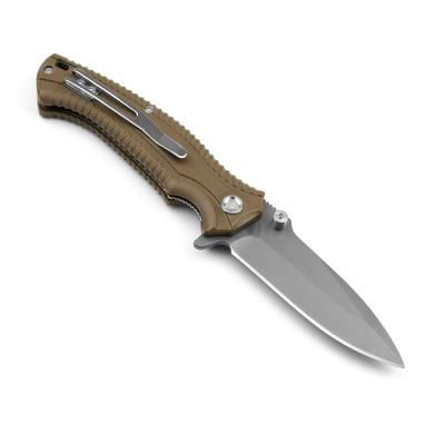 China Inch Knob D2 Steel Blade Backing Folding Knife In Handle G10 for sale