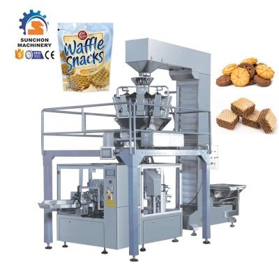 China Multifunctional Automatic Food Biscuit Biscuit Waffle Snack Doypack Packing Machine for sale