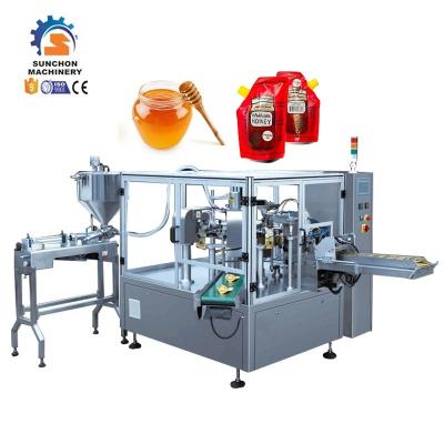 China Food CE Multifunctional Automatic Honey Filling Premade Bag Doypack Packing Machine For Liquid for sale