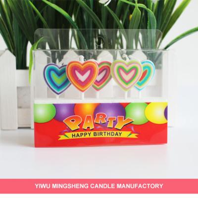 China 5pcs Heart Shape Fancy Cake Candles Flameless Birthday for sale