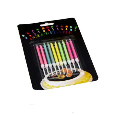 China Colorful Flame Party Colored Flame Cake Candle Pack of 10 for sale