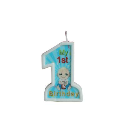 China New mold party flameless boy and girl my 1st irthday candle for sale