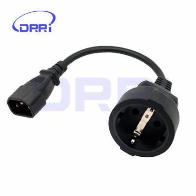 China Industrial Equipment IEC C14 Male Plug To EURO SCHUKO Plug Extentional Short Lead Cable for sale