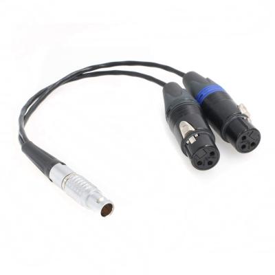 China Mic Audio Breakout Input Cable 10 Pin Male To Dual XLR 3 Pin Female For Atomos Shogun Hell Monitor L10m-2xxlr3f-z for sale