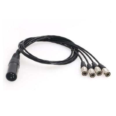 China XLR 4 Pin Male To Split Hirose 4 Pin Male Power Cable For Zaxcom Sound Devices 688 Zoom 664 F8 Xlr4m-4xhr4m for sale