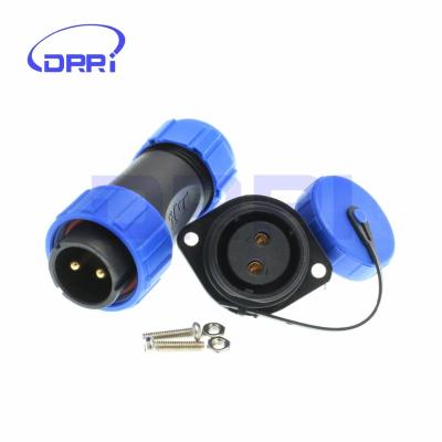 China Automotive SP21 Screw Install Plastic Circular Connector 2 Pin Plug And Socket Waterproof Cable for sale