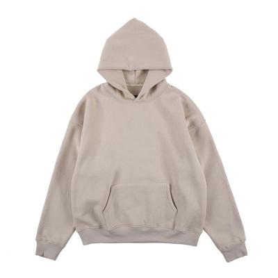 China 100% French Oversized Terry Cotton Pullover Hoodie Men Streetwear Thick Hooded Custom Empty Viable Plain No String Heavy Hoodie for sale