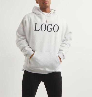 China Viable custom logo print 450 gsm drop shoulder hoodie 100% cotton print white hoodie custom sellers for sale