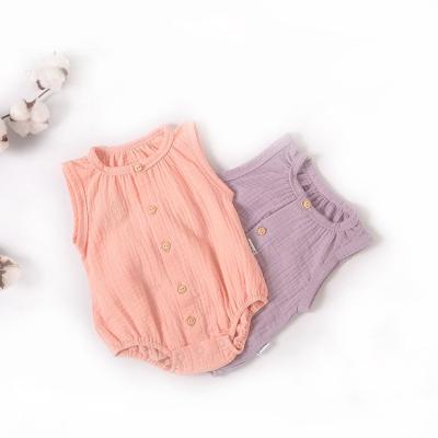 China Sleveeless 2022 Summer Jumpsuit Babies Cotton Overalls Sleeveless Knitted Custom Toddler Rompers Set Newborn Rompers for sale