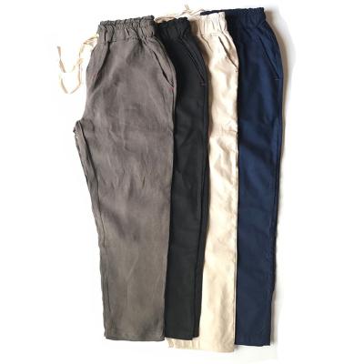 China Wholesale custom multi drawstrings men's anti-pilling waistband plain pant,custom streetwear canvas breeches for sale