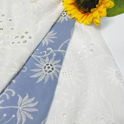 China Breathable Lace Fabric 2022 High Quality Flower Embroidery Fabric Small Embroidery Fabric Cotton for sale