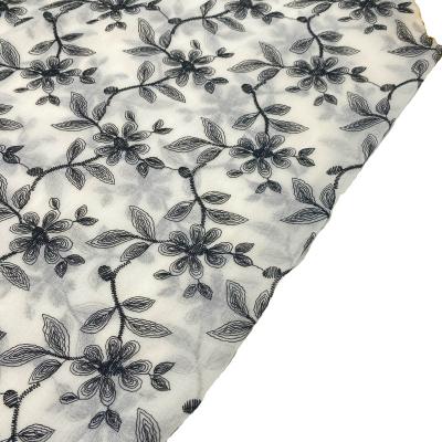 China Fashion Products 2022 Breathable Pure Lace Fabric Embroidery Fabric Embroidered Lace Sheet Fabric for sale