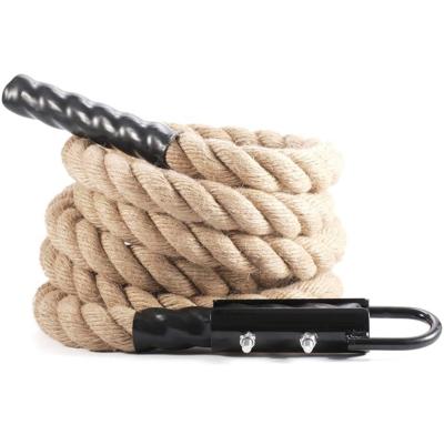 China 38mm Gymnasium 13feet High Density Custom Training Hemp Climbing Rope for sale