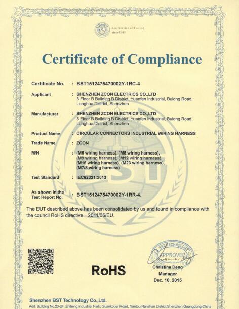 RoHS - Shenzhen Cazn Electrics Co., Ltd.