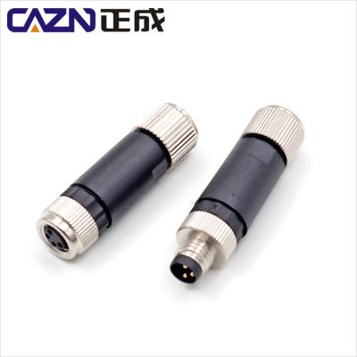 China Automotive plastic plug 3pin 4pin connector M8 connector assembly straight waterproof screw m8 connector for sale