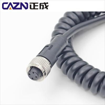 China Automotive M12 Connector Mount With Customized Cable 2 3 4 5 6 8 12 17pin PVC PUR Cable Connector for sale